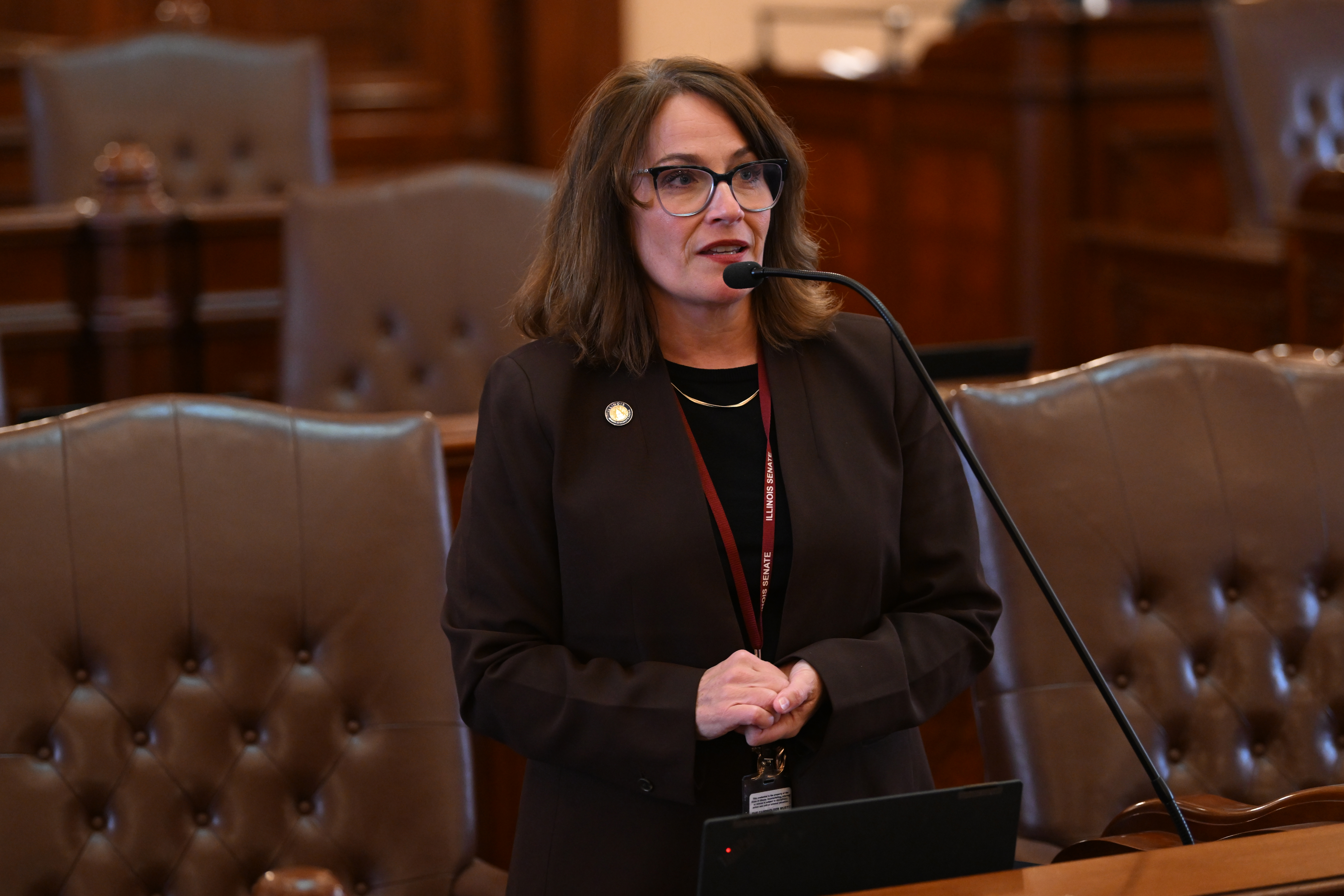State Senator Meg Loughran Cappel speaks on the Senate floor