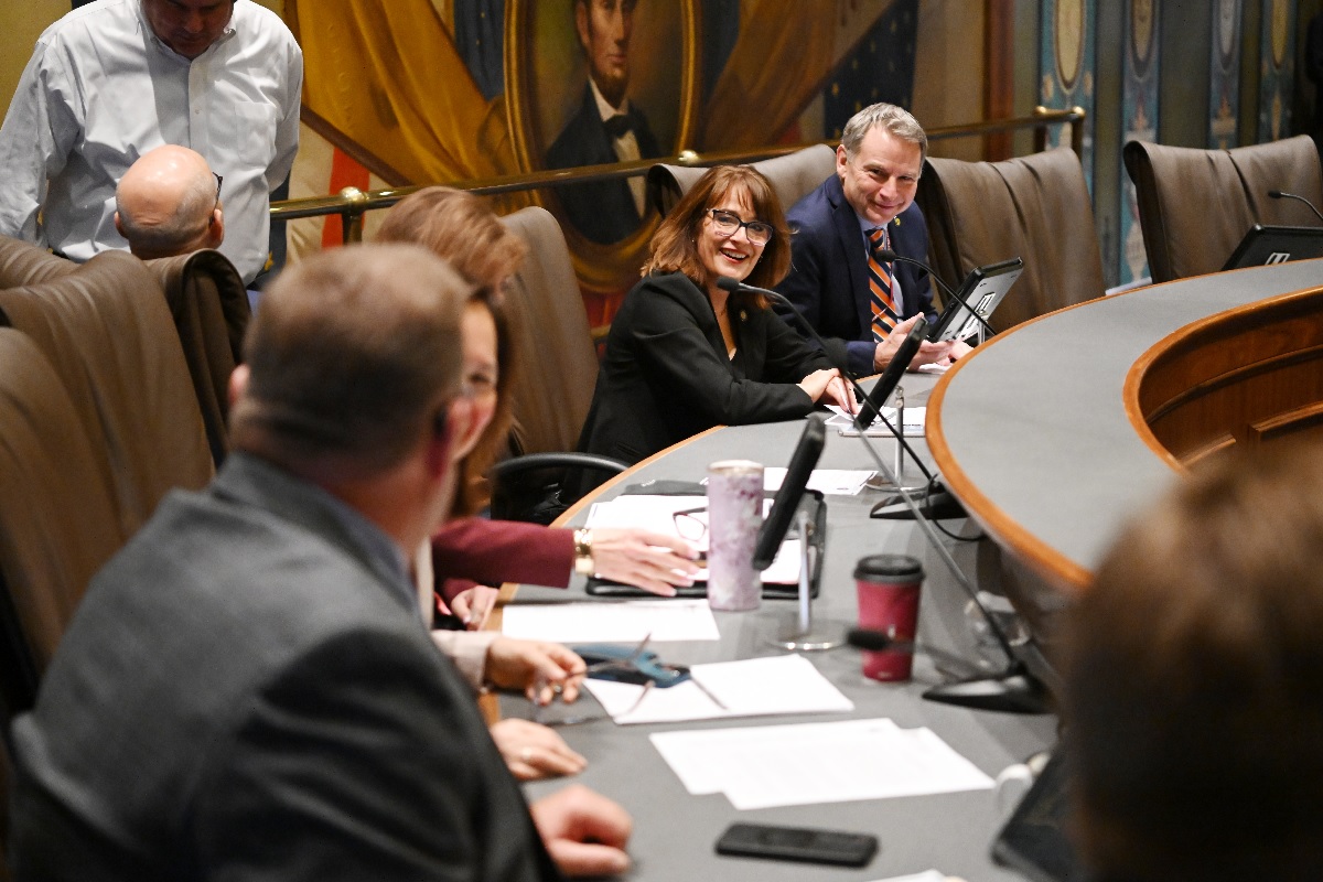 State Senator Meg Loughran Cappel in a committee
