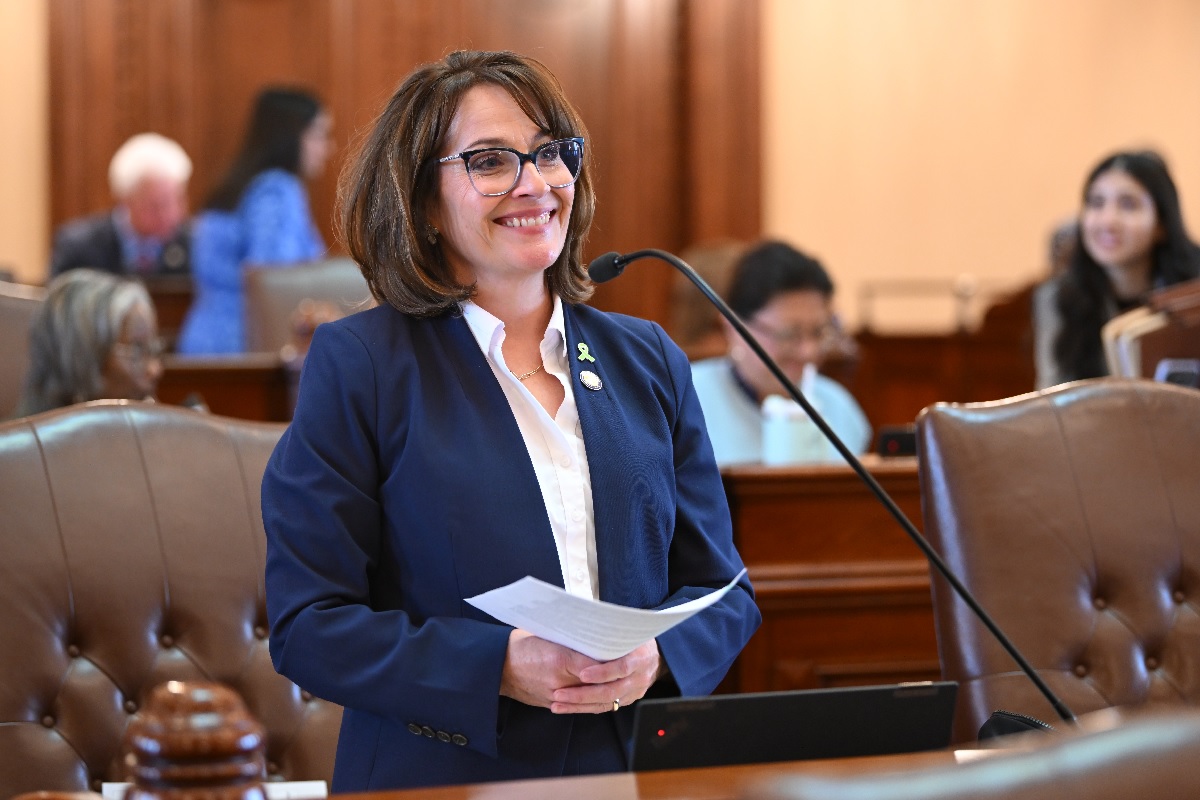 State Senator Meg Loughran Cappel on the Senate floor