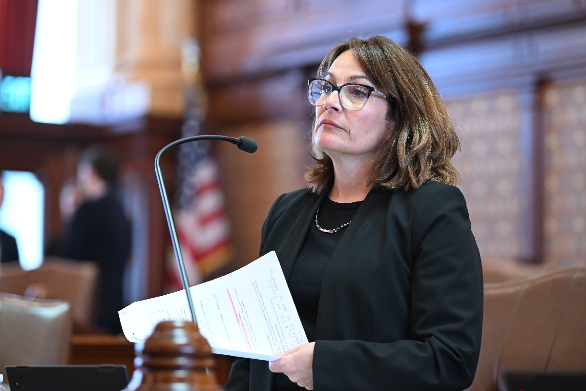 State Senator Meg Loughran Cappel on the Senate floor