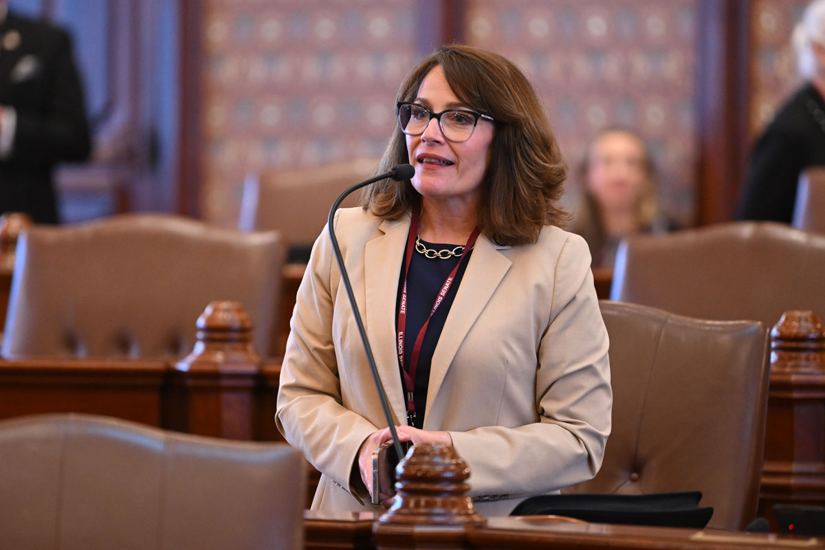 State Senator Meg Loughran Cappel speaks on the Senate floor